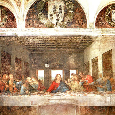 Фреска «Тайная вечеря», созданная в 1 495 — 1 498 годах в монастыре Санта-Мария-делле-Грацие, начала разрушаться ещё при жизни Леонардо да Винчи