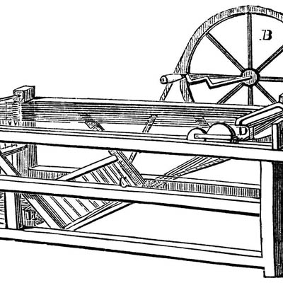 Изобретение прядильной машины
 	
